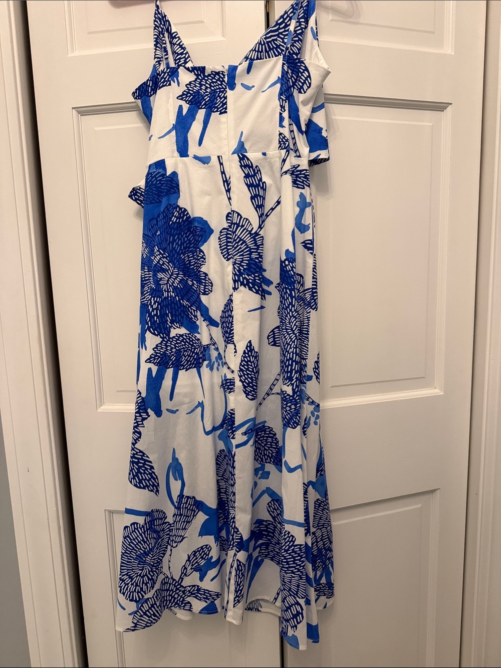 Milly White Dress with Blue Floral Accents - Picture 5 of 5